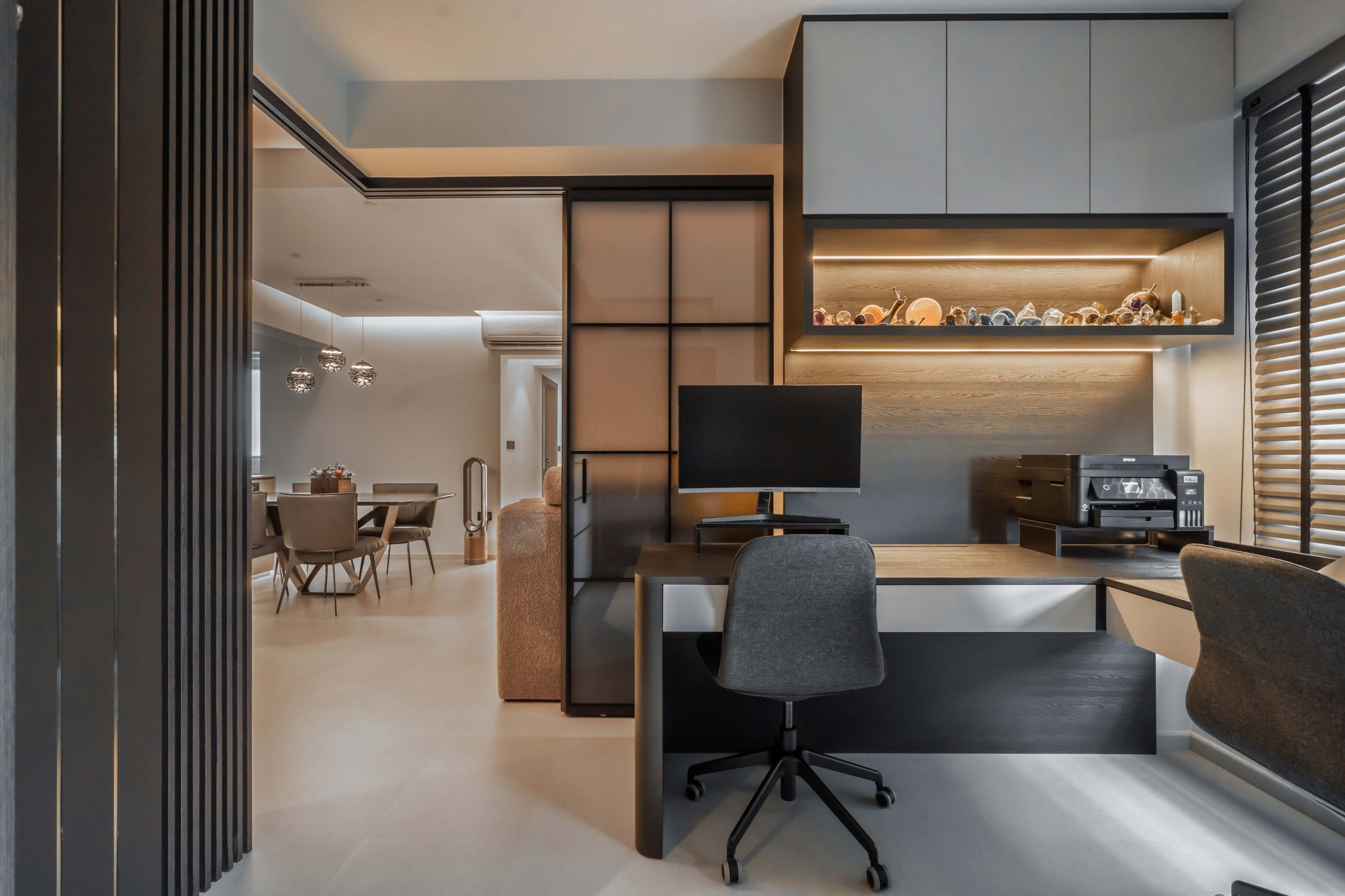 Warm timber kitchen and dining area at 209B Clementi Ave 6 by 9Creation